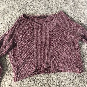 Purple cropped sweater